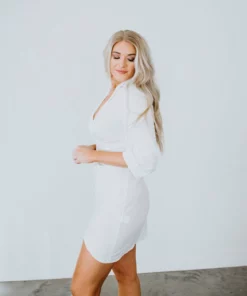 Venti6 Dresses Kaia Ruched V-Neck Dress