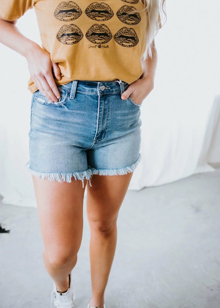 VERVET By Flying Monkey Brea Frayed Hem Shorts 3 VERVET By Flying Monkey Brea Frayed Hem Shorts