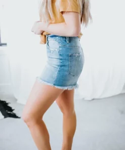 VERVET By Flying Monkey Brea Frayed Hem Shorts