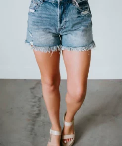 By Together Tulsa Frayed Hem Denim Shorts