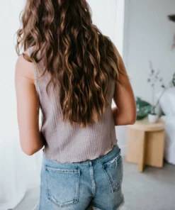 La Miel Tops Malika Ribbed Cutout Tank