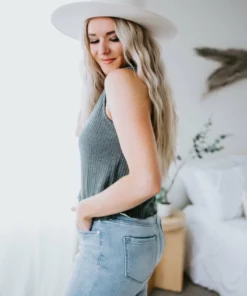 La Miel Tops Malika Ribbed Cutout Tank