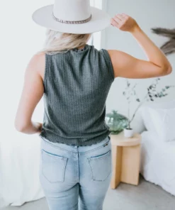 La Miel Tops Malika Ribbed Cutout Tank