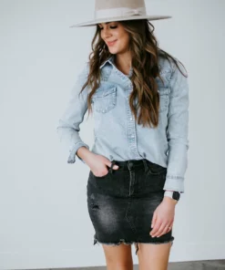Lauriebelles Corb Lily & Lottie Pearl Snap Denim Shirt