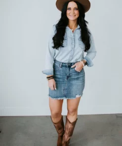 Lauriebelles Corb Lily & Lottie Pearl Snap Denim Shirt