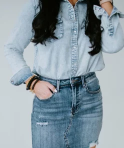 Risen Bottoms Jeannean Denim Mini Skirt