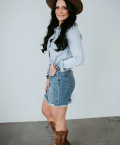 Risen Bottoms Jeannean Denim Mini Skirt