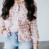 Trend Notes Take Note Longline Plaid Top
