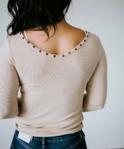 POL Clothing Inc. Tops Cindie Ribbed V-Neck Top