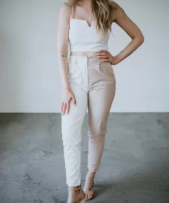 Venti6 Bottoms Armani Colorblock Faux Leather Pants