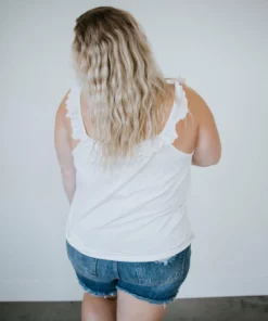 Hayden Plus Curvy Felicity Eyelet Trim Tank