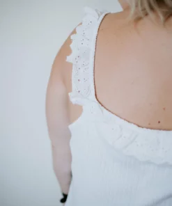 Hayden Plus Curvy Felicity Eyelet Trim Tank