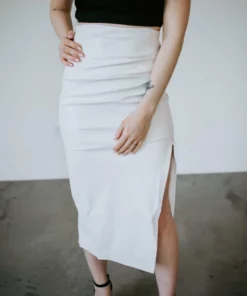 Venti6 Bottoms Skye Faux Leather Pencil Skirt