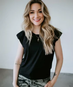 Cherish Brand Allie Padded Muscle Tee Tops