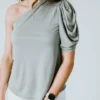 Cherish Tops The Right Puff One Shoulder Top