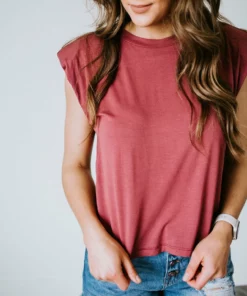 Cherish Brand Allie Padded Muscle Tee Tops