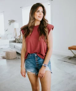 Cherish Brand Allie Padded Muscle Tee Tops