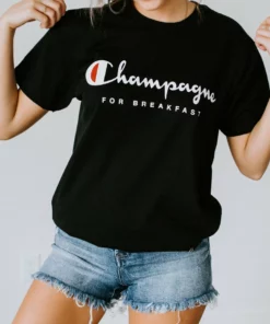 Lotus Fashion Champagne For Breakfast Graphic Tee