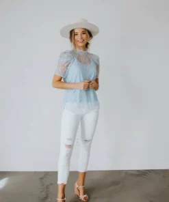 Andree By Unit Corrine Lace Puff Sleeve Top Tops