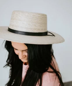 Olive & Pique Savi Braided Boater Hat Outerwear