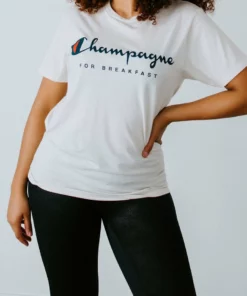 Lotus Fashion Champagne For Breakfast Graphic Tee