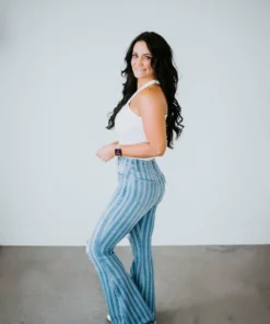 Cello Jeans Raina Striped Flare Jean Bottoms 16 Cello Jeans Raina Striped Flare Jean Bottoms