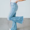 Cello Jeans Raina Striped Flare Jean Bottoms 1 Cello Jeans Raina Striped Flare Jean Bottoms
