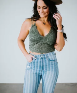 La Miel Tops Jaymes Crochet Lace Crop Tank