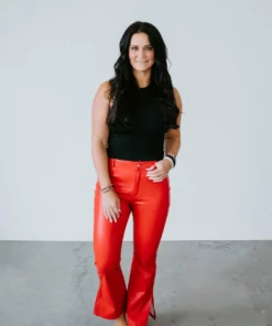 Today Fashion Bottoms Hayes Vegan Leather Flare Pants