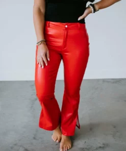 Today Fashion Bottoms Hayes Vegan Leather Flare Pants