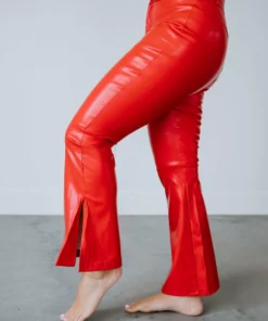 Today Fashion Bottoms Hayes Vegan Leather Flare Pants