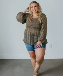Hayden Plus Curvy Alexandra Smocked Top