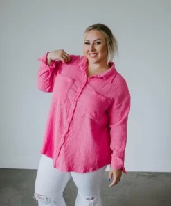 Davi & Dani Curvy Mimi Button Up Top