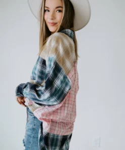 Ee:some Keysha Patchwork Plaid Top