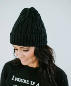 Olive & Pique Outerwear Levi Cable Knit Cuffed Beanie