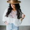 Andre Tops Season Of Sunshine Embroidered Top