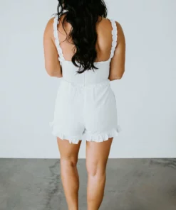 Peach Love Dresses Gloria Cutout Ruffle Romper