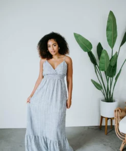 Peach Love Don't Worry Striped Maxi Dress Dresses