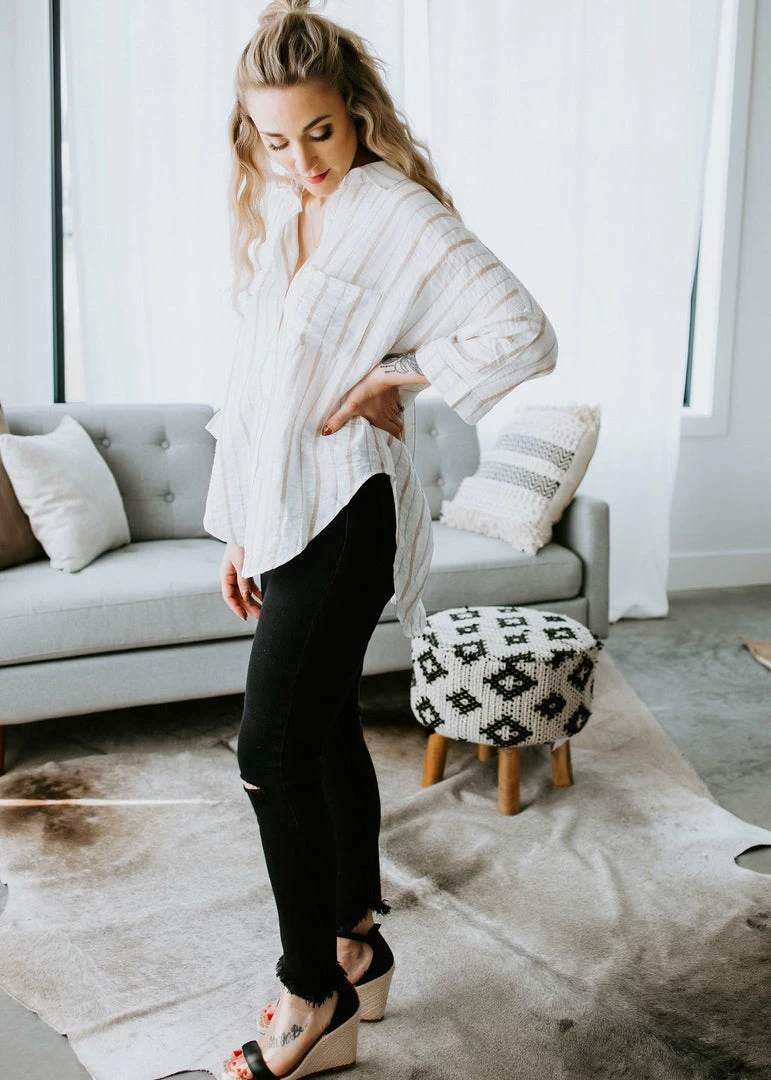 Style Rack Tops Diandra Striped Button Up Top 5 Style Rack Tops Diandra Striped Button Up Top