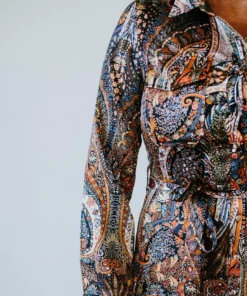 Q2 Long Sleeve Got You Mesmerized Shirtdress