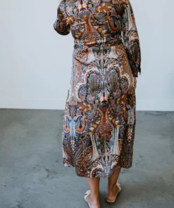 Q2 Long Sleeve Got You Mesmerized Shirtdress