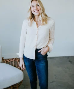 Mystree, Inc. Good As Gold Button Up Top