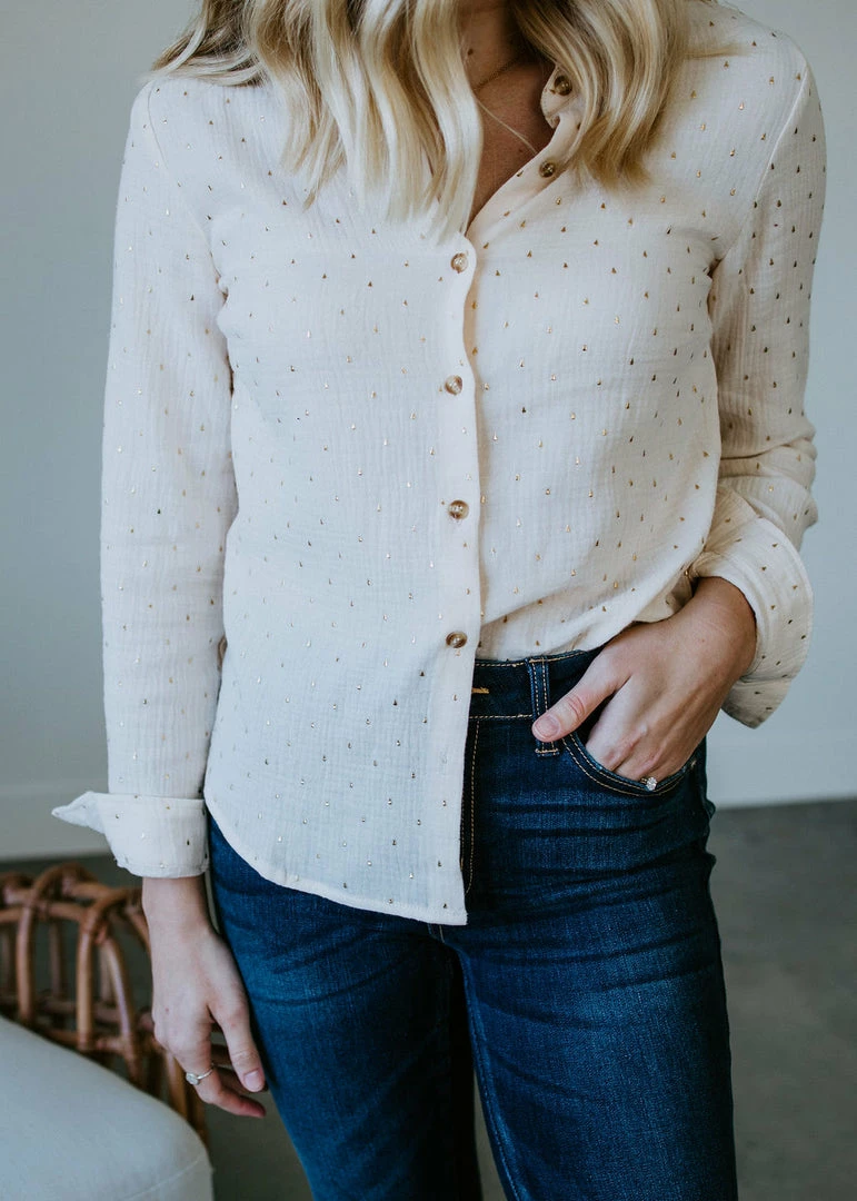 Mystree, Inc. Good As Gold Button Up Top 4 Mystree, Inc. Good As Gold Button Up Top