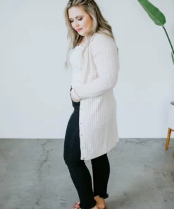 Crescent Cherish Me Ribbed Knit Cardigan Tops