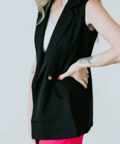 Honeypeach Making Moves Blazer Vest