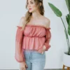 Peach Love California Ready Or Dot Peplum Top Tops