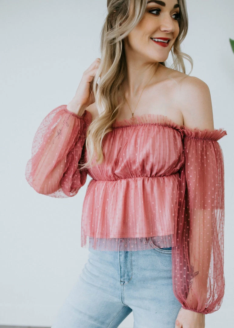 Peach Love California Ready Or Dot Peplum Top Tops 4 Peach Love California Ready Or Dot Peplum Top Tops