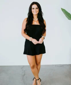 Peach Love Simplicity Is Key Romper Dresses