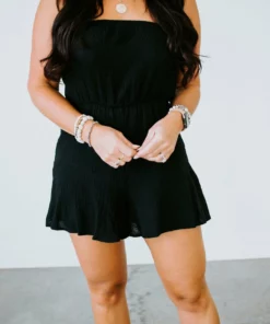 Peach Love Simplicity Is Key Romper Dresses