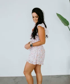 Peach Love Floral Fever Romper